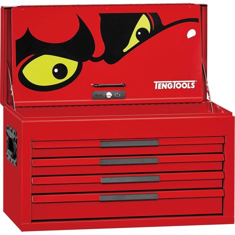 Coffre à outils rouge 4 tiroirs - 26 - avec 137 outils Teng Tools TKT26R137T (1/4)