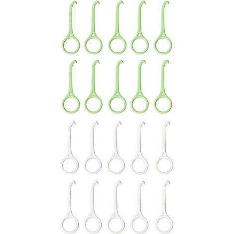 20 Pièces Outil de Suppression D'Aligner, Dissolvant D'appareil Dentaire Crochet D'alignement Aligner Removal Tool pour Les Soins Bucco-Dentaires(Blanc, vert) (1/5)