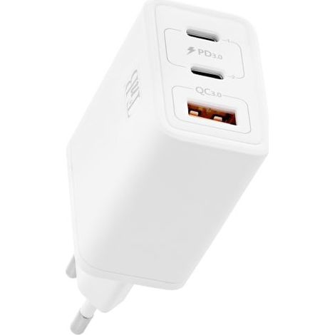 TNB Cargador GAN charger 2 USB-C Power Delivery + 1 USB-A 65W - White