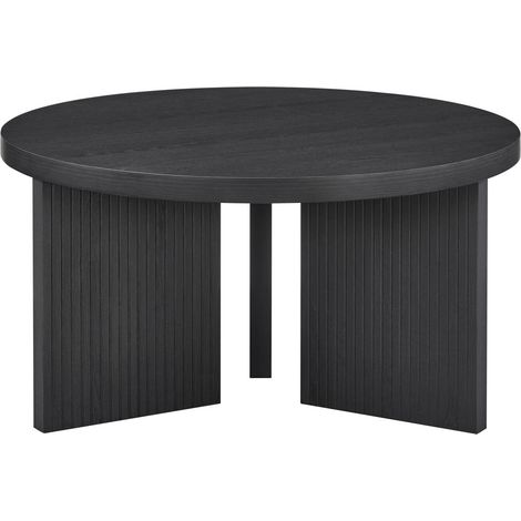 Mesa de centro redonda negra de MDF, 80 cm MODENUIT (1/5)