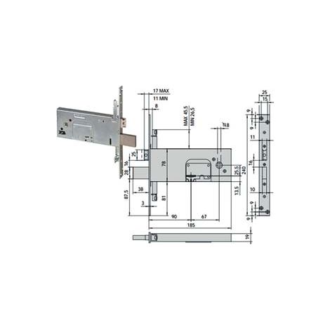 SERRATURA TRIPLICE DA INFILARE PER FASCE DOPPIA MAPPA MM.78 H 57358  mm.90 (57358900)    CISA