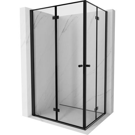 Mexen Mist-F Duo faltbare Duschkabine 100 x 95 cm, schwarzer Rahmen, schwarz - 8A6-100L-095P-70-70