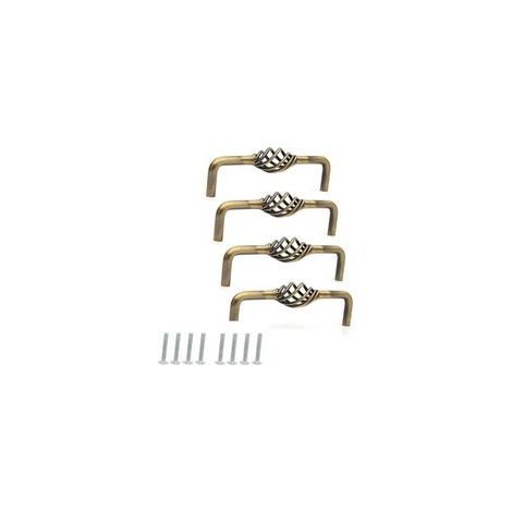 Set aus 4 antiken Inconel-Schubladengriffen für Kommodentüren, Bronze/96 mm (1/4)