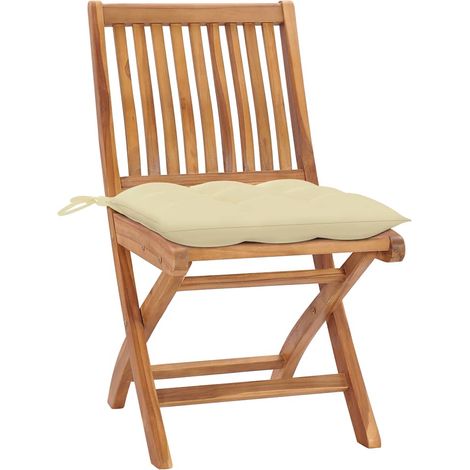 Maison Exclusive - Klappstühle mit Kissen, 4-teilig, Massivholz T (1/5)