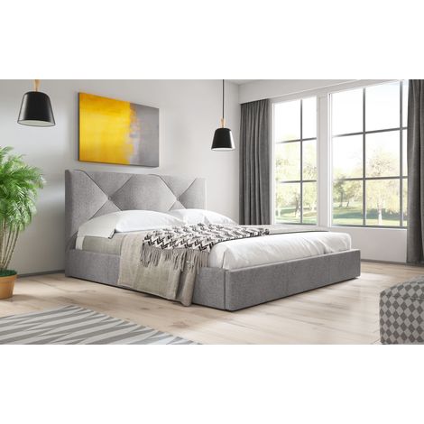 Sofello Polsterbett mit Bettkasten 120cm Grau Modern Webstoff mit Stauraum Holz-Lattenrost Steppung (1/3)