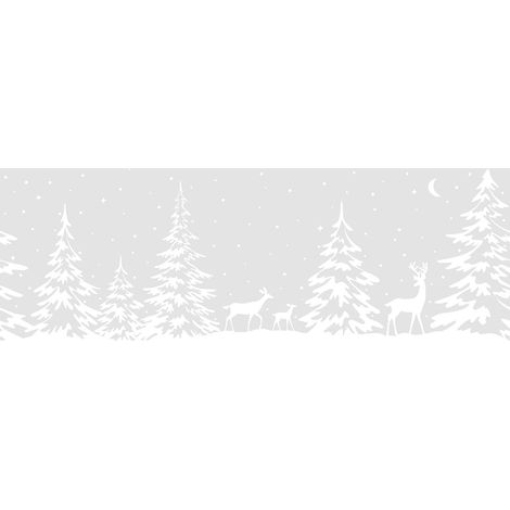 film fenêtre anti regard électrostatiques bordures Blanc Forêt opaque adhésif et décoratif brise-vue cache pour vitre, vitrage, douche 20 cm x 1,5 m (1/5)