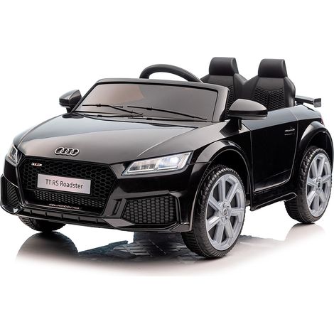 Auto Elettrica Bambini Audi TT RS 12V con Licenza Ufficiale Telecomando 2.4GHz Doppio Motore 30W Luci LED USB/MP3/AUX Soft Start Porte Apribili Cintura Sicurezza Nero