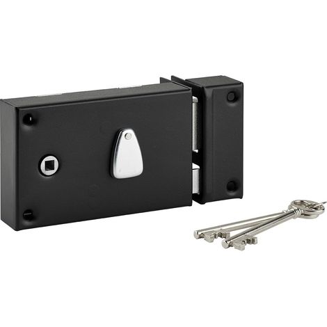 1 Serrure, 6 gorges, acier cambré, axe 56 mm, carré 7 mm, pour porte entrée droite