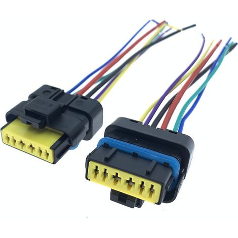 Compatible with electronic fuel pump connectors, throttle body and fuel pump caps of Peugeot 307, 308, 408, 508, 206 and 207 -- JB1383-6P