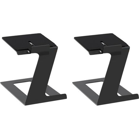 Paire de supports d'enceintes de table, pour la plupart des enceintes de petite taille avec coussinet absorbant les vibrations, noir