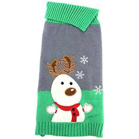 Pull Chien - Motif Cerf - Maille Acrylique - Pour Chiens Petite Et Moyenne Taille - Pull Noël - 1 Pièce (1/5)