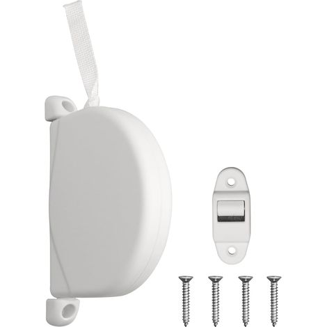 Enrouleur Volet Roulant avec Sangle, Sangle Volet Roulant Blanc Pivotant à 180° de Sangle 14 mm x 5 m avec 1 Guide et 4 Vis (1/5)