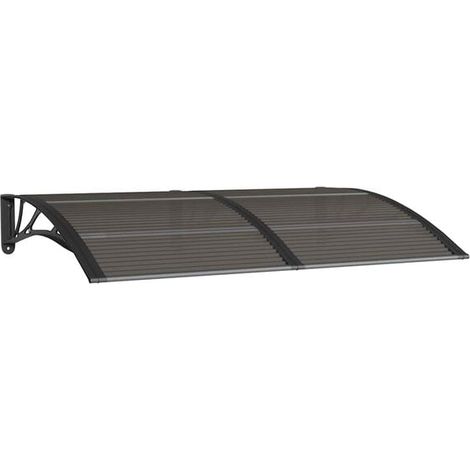 Auvent de porche noir 150 x 100 cm en polycarbonate (1/5)