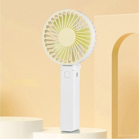 Ventilateur portable - Mini ventilateur - Rechargeable - Trois modes - Petit ventilateur portable avec port USB (Jaune)-AquaForge (1/5)