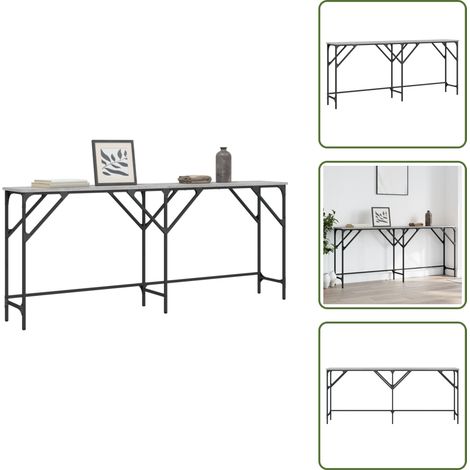 The Living Store Konsolentisch Grau Sonoma 180x29x75 cm Holzwerkstoff - Konsolentisch - Flurtisch - Sideboard - Wohnzimmerstil - Industriel Design (1/5)