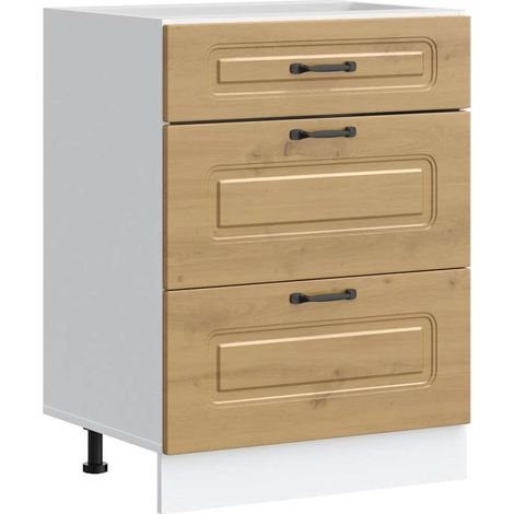 Meubles de Rangement，Armoire de cuisine Kalmar chêne artisanal bois d'ingénierie CFW973627 (1/5)