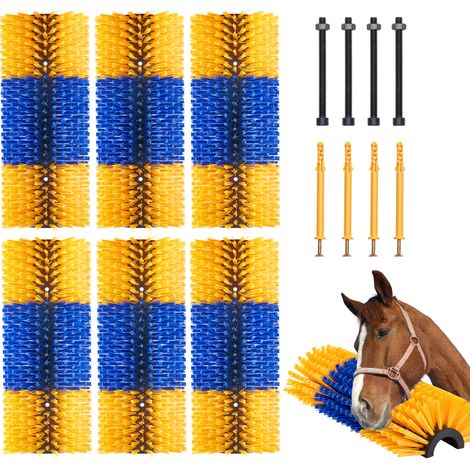 VEVOR Brosse a Gratter pour Betail Cheval Anti-demangeaisons 51 x 19 cm Lot de 6 avec 12 Vis, Griffoir pour Soulager Demangeaisons du Dos, Nettoyage, Toilettage, de Chevaux, de Cochons, de Bovins