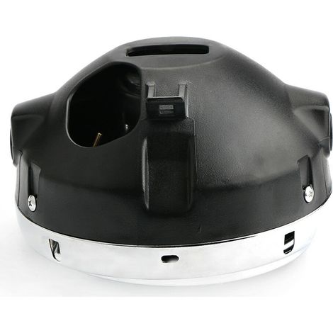 Projecteur Moto Rond 7 Pouces 35W LED Universel, Lentille Claire en Verre Cristal, Faisceau Jaune, Phare Haute Visibilité (1/4)