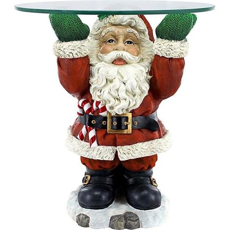 Plateau sculptural du père Noël, décorations de table du père Noël, ornement en résine de table de vacances surmonté de verre, décoration de salon de maison de Noël (1/5)