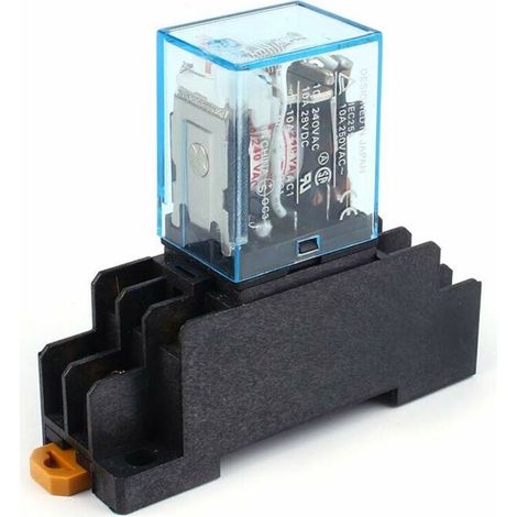 Lntyq Nouveau relais de puissance de bobine AC 220V 10A DPDT LY2NJ HH62P HHC68A-2Z avec socle de prise (1/5)