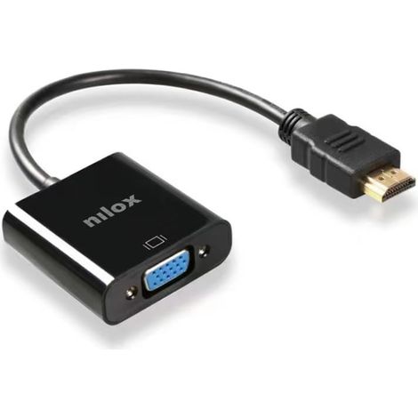 Nilox, Adaptador HDMI a VGA, Convertidor HDMI Macho a VGA Hembra