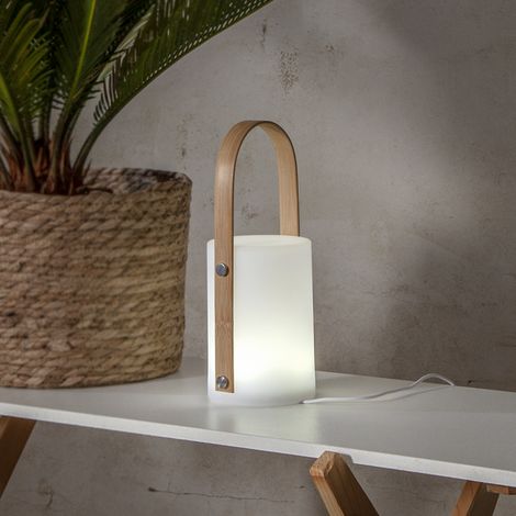 LED Outdoor-Laterne ,Lisa', kabellos, buntes oder weißes Licht, USB, weiß, 26cm (1/5)