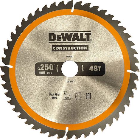 Dewalt – Lame de scie circulaire 190mm – Alésage 30mm – Carbure pour bois dur et matériaux composites – 24 dents pour coupes nettes