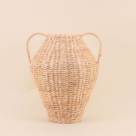 Vase en jonc de mer avec poignées, H30cm (1/5)