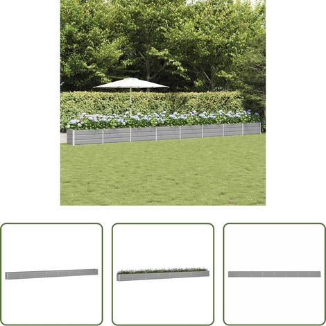 Pot industriel - Jardinière Gris clair 480 x 50 x 45 cm Acier galvanisé (1/5)