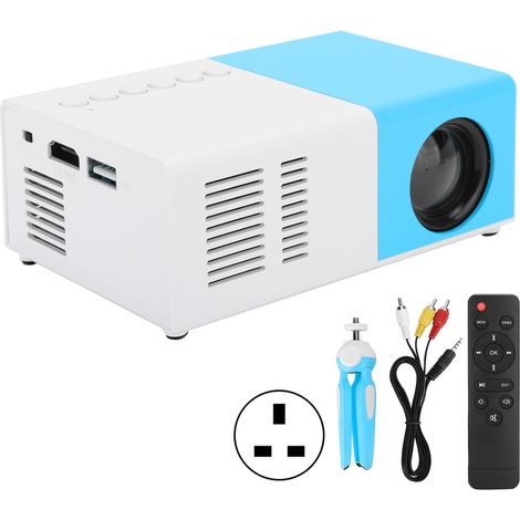 Projecteur LED J9 Mini Portatif Home Cinéma Vidéo Multimédia avec Support 100-240V Blanc Bleu Prise UK (1/5)