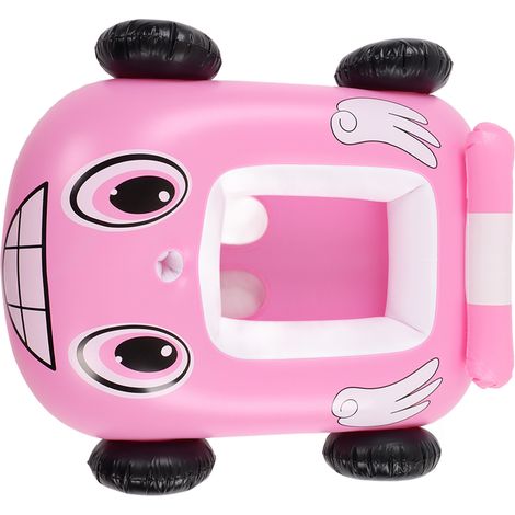 Aufblasbares Sommer-Feuerboot in Autoform, Schwimmhilfe für Babys und Kinder, rosa (1/5)