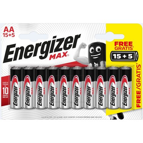 Energizer Alkaline Max Batterie Mignon AA 1,5 V, 15 + 5 Pack Batterien, Akkus & Taschenlampen (1/2)