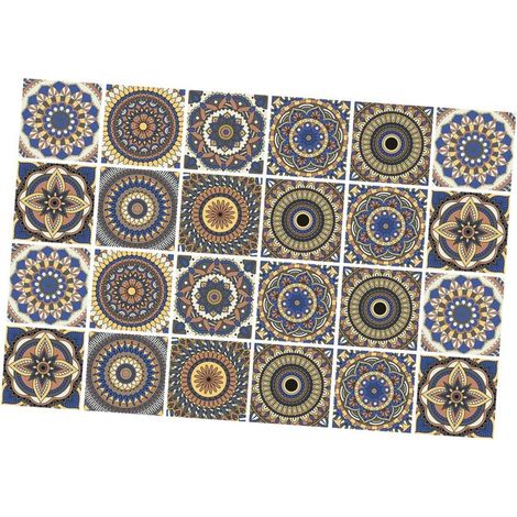 Lot de Autocollants Décoratifs Rustiques en Forme de Mandala à Décoller Et (1/5)