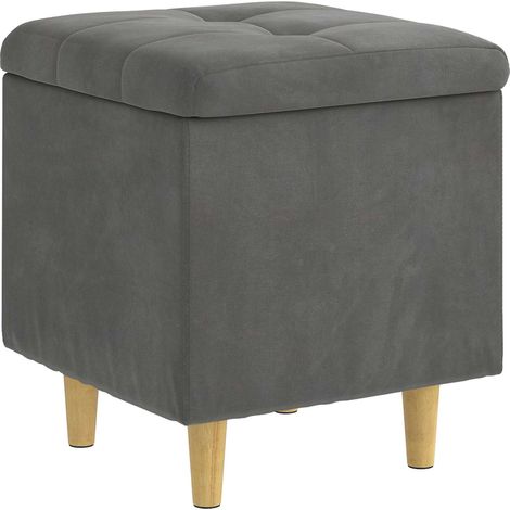 Otomano de almacenamiento con cojín Gris oscuro Terciopelo vidaXL (1/5)
