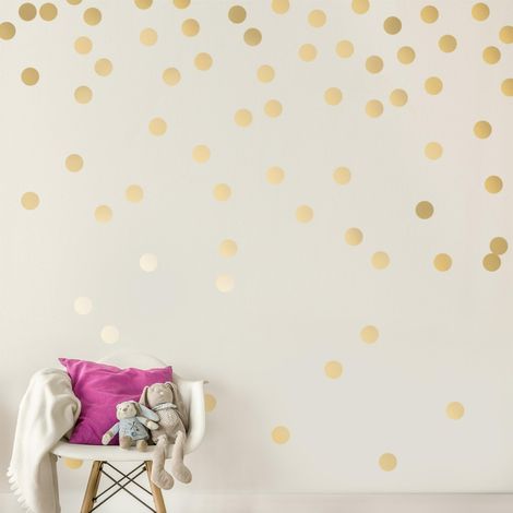 Autocollant Murale Points - Vinyle Mat Détachable - Pour Chambre Bébé et Décoration Intérieure - Lot de 200 Points Ronds (1/4)