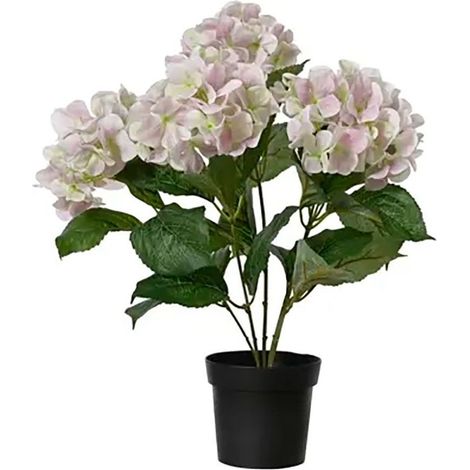 Maceta de hortensias rosas clarito de poliéster, ø28 x 46 cm