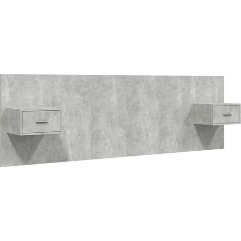 Maison Exclusive - Testiera Letto con Comodini in Legno Multistrato Grigio Cemento (1/5)