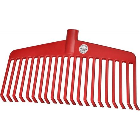 Rastrillo para hojas Nylon rojo 21 dientes - 38cm