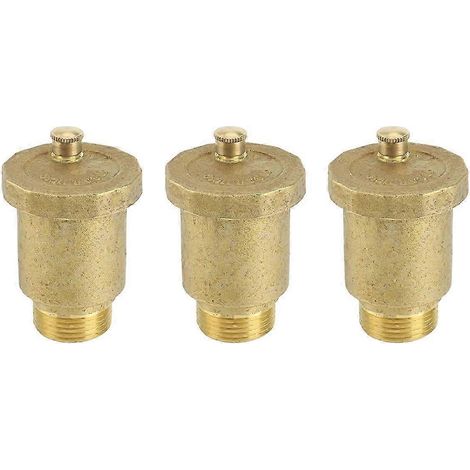 Valve de purge d'air automatique en laiton 2026, filetage mâle 3/4 pouce, résistante à la chaleur et à la rouille, pour système de chauffage solaire de l'eau (paquet de 3) (1/5)