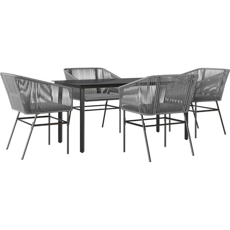 Maison Exclusive - Juego comedor jardín 5 pzas cojines ratán sint (1/5)