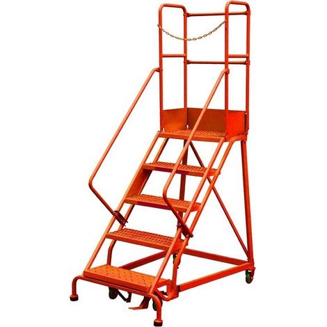 Stockman - Escabeau de sécurité immobilisation automatique 5 marches - RLC355 (1/2)