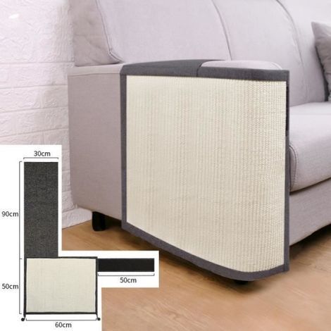 Kratzmatte aus Natursisal für Sofas (rechtshändig) – 50 x 60 cm – Grau – Kratzschutz (1/5)