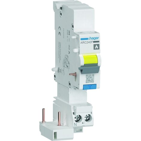 Bloc détecteur d'arcs dangereux 40A pour disjoncteur 1P+N - HAGER ARC240F (1/3)