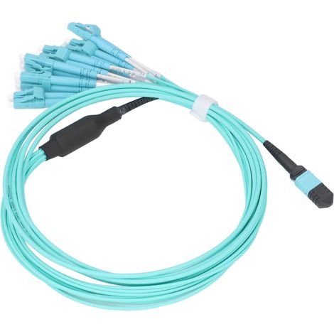 Cordon de brassage fibre optique 12 brins multimode 10G, jarretière MPO-LC, câble cluster Gigabit, lot de raccordement réseau haute vitesse (1/5)
