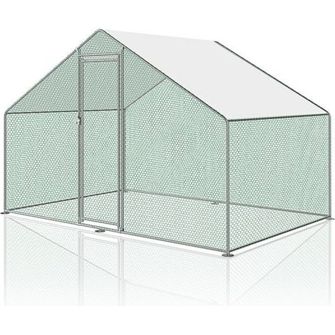 SWANEW Hühnerstall Kleintierstall Geflügelstall Hühnerhaus Katzenzaun Gehege Freilauf 3x2x2m (1/3)