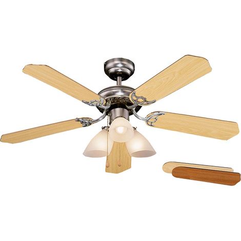 Orbegozo ventilador de techo con luz CT 12105, 3 velocidades, 5 aspas, sistema ventilación reversible, 105 cm diámetro, 50 W (1/2)