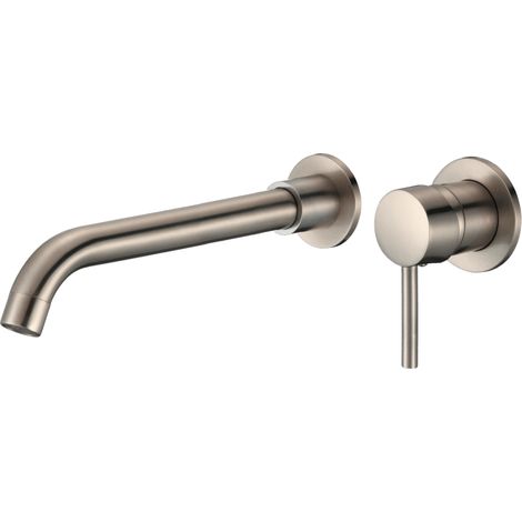 Mitigeur de lavabo encastré long CAIMAN acier brossé (1/2)