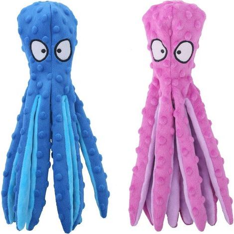 Jouets pour chiens en forme de pieuvre qui couinent, peluches pour chiots et chiens (1/5)