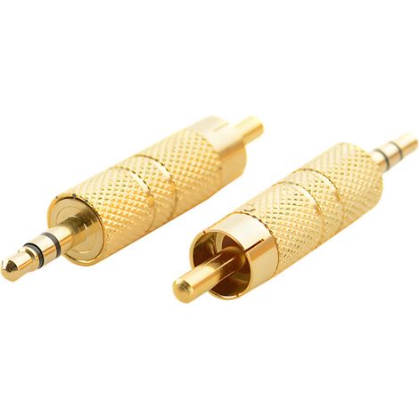 Vergoldeter 3,5-mm-Klinkenstecker auf RCA-Klinkenstecker-Adapter, 3,5-mm-Klinkenstecker gerader Doppelstecker auf RCA-AV-Stecker. (1/5)