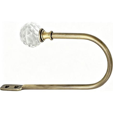 Embrasses de rideaux en acier massif – Fixation murale en U – Lot de 4 – Boutons en cristal transparent pour décoration intérieure (1/5)